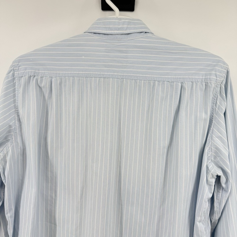 Mens H&M LOGG Striped Long Sleeve Button Front Blue Cotton Shirt Size XL Casual - Picture 7 of 16
